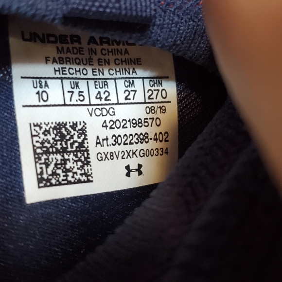 Under Armour Womens Project Rock 2 HOVR Training Shoes Navy 3022398 7.5 8.5 - Picture 11 of 11